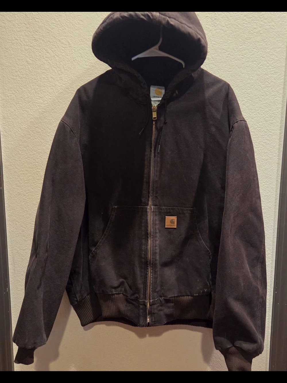 Carhartt Brown Hooded Zip Shirt Jacket